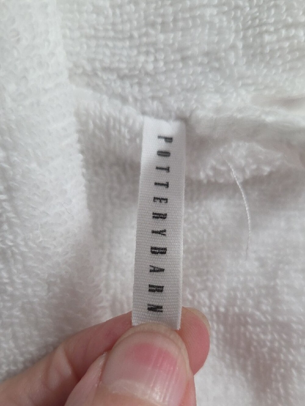 Pottery Barn White Waffle Robe with Terry Trim - Picture 2 of 4